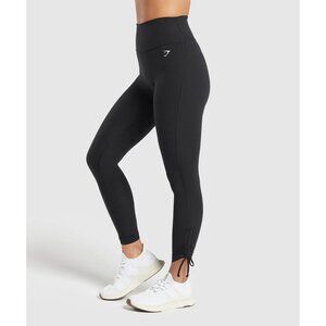 Gymshark Ribbon Ankle  Women's Legging Black Size S Body Fit  High Waist NWT Gym